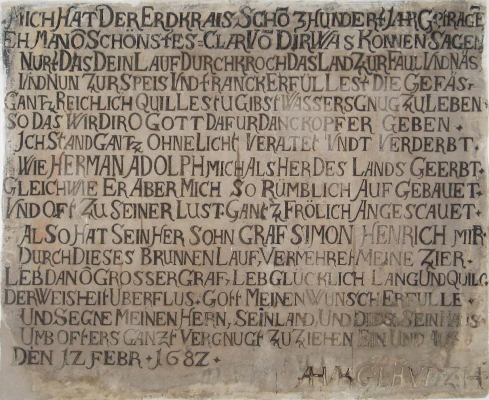 Foto Herbert Penke: Tafel im Rittersaal Burg Horn