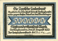 Rückseite Oerlinghausen 500000 Mark