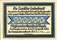 Rckseite Oerlinghausen 500000 Mark