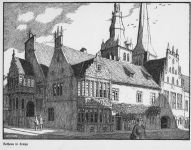 Rathaus Lemgo; Federzeichnung von Gerhard Wedepohl 