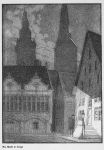 Am Markt in Lemgo; Federzeichnung von Gerhard Wedepohl 